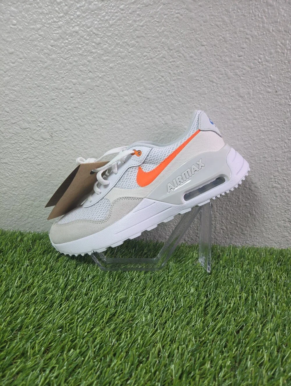 Nike Air Max SYSTM (GS) White/Orange/Phantom Kids Sneaker 6.5Y/Women's Size 8